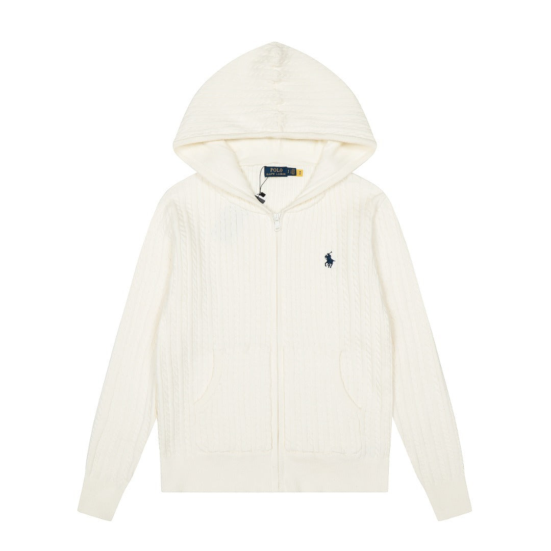Ralph Lauren Women‘s Cable Knit Cotton Hoodie Jacket