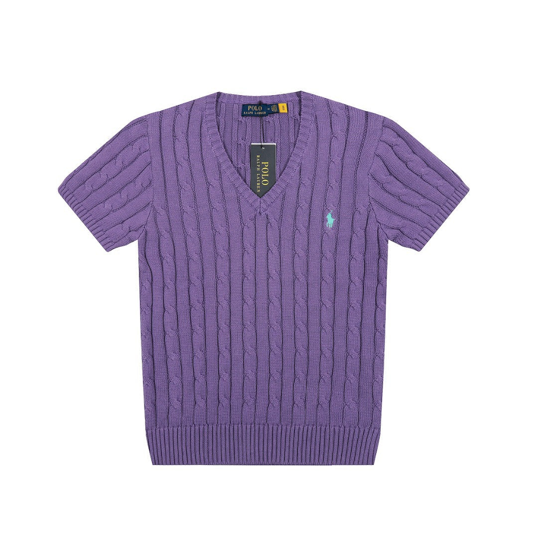 Ralph Lauren Women‘s V-neck Knit T-shirt